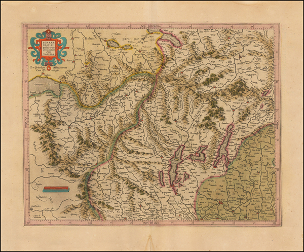 94-Switzerland and Italy Map By Henricus Hondius - Gerhard Mercator