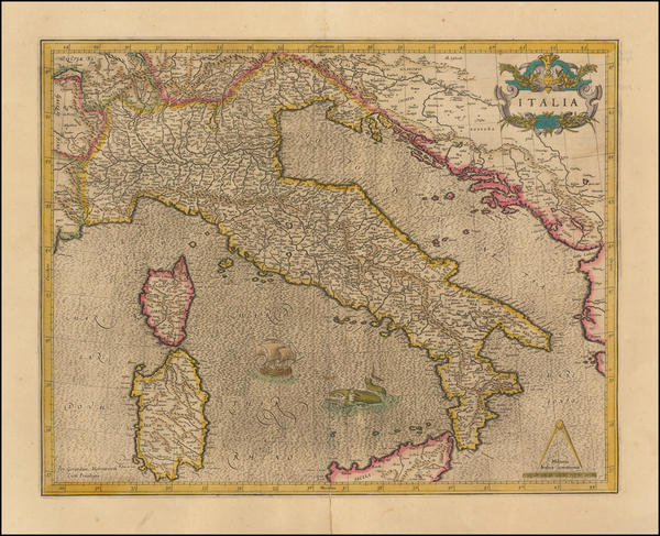 81-Italy Map By  Gerard Mercator