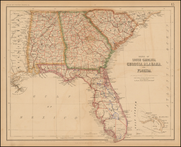 67-Florida, South and Southeast Map By Henry Darwin Rogers  &  Alexander Keith Johnston