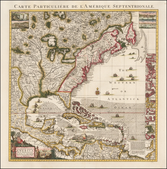 14-United States, North America and Canada Map By Covens & Mortier / Henry Popple