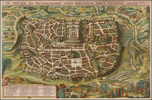 48-Middle East and Holy Land Map By Jacob Savry