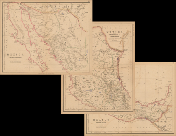 73-Mexico and Baja California Map By Henry Darwin Rogers  &  Alexander Keith Johnston