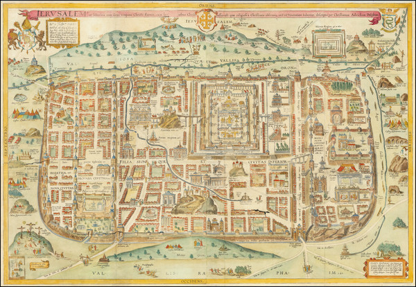 11-Holy Land and Jerusalem Map By Christian van Adrichom