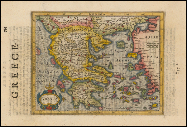 7-Greece Map By Jodocus Hondius / Samuel Purchas