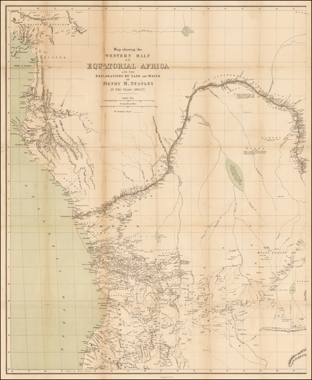 94-Africa and West Africa Map By Henry Stanley