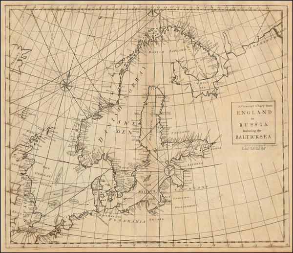 88-Baltic Countries and Scandinavia Map By John Senex / Edmond Halley / Nathaniel Cutler