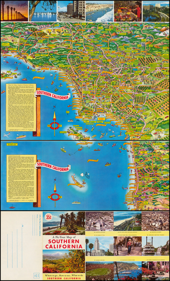 35-Pictorial Maps and California Map By H.S. Crocker Co.