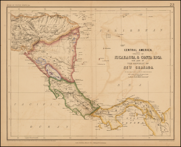 27-Central America Map By Henry Darwin Rogers  &  Alexander Keith Johnston