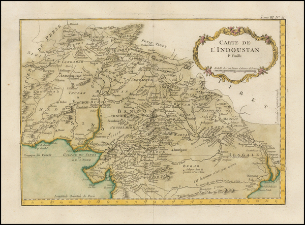 84-India and Central Asia & Caucasus Map By Jacques Nicolas Bellin