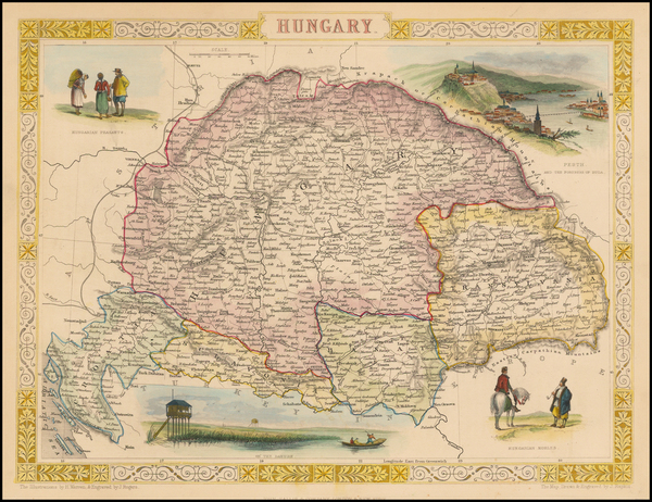 43-Hungary, Romania and Balkans Map By John Tallis