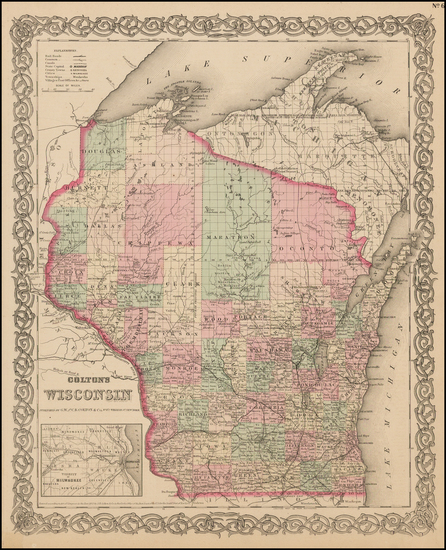 64-Midwest Map By G.W.  & C.B. Colton