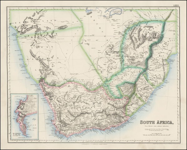 56-Africa and South Africa Map By Archibald Fullarton & Co.