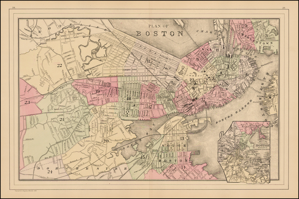 95-New England and Massachusetts Map By Samuel Augustus Mitchell Jr.