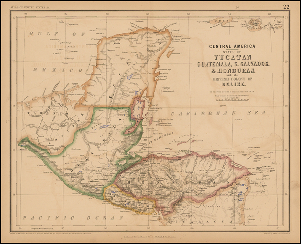 49-Central America Map By Henry Darwin Rogers  &  Alexander Keith Johnston