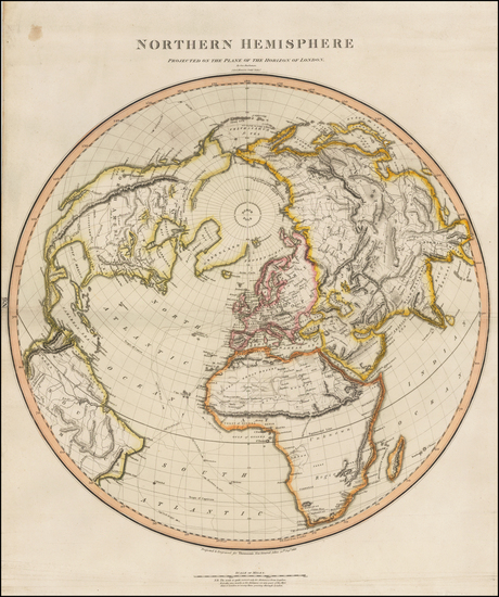 24-Northern Hemisphere, Polar Maps, Alaska and North America Map By John Thomson