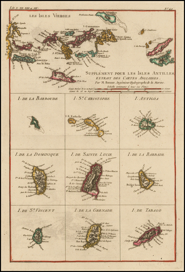 67-Caribbean Map By Rigobert Bonne