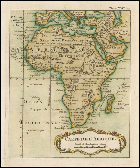 49-Africa and Africa Map By Jacques Nicolas Bellin