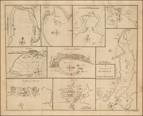 47-Italy, Spain, Mediterranean, Balearic Islands and Greece Map By John Senex / Edmond Halley / Na