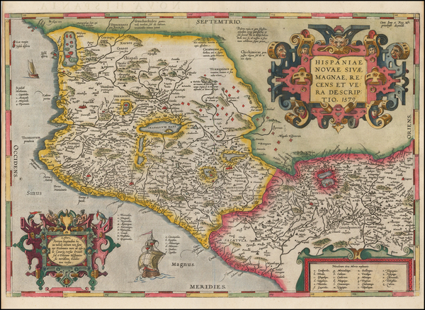 91-Mexico Map By Abraham Ortelius