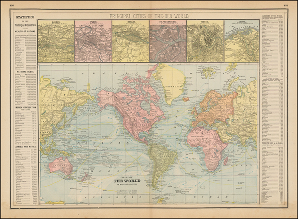 31-World and World Map By George F. Cram