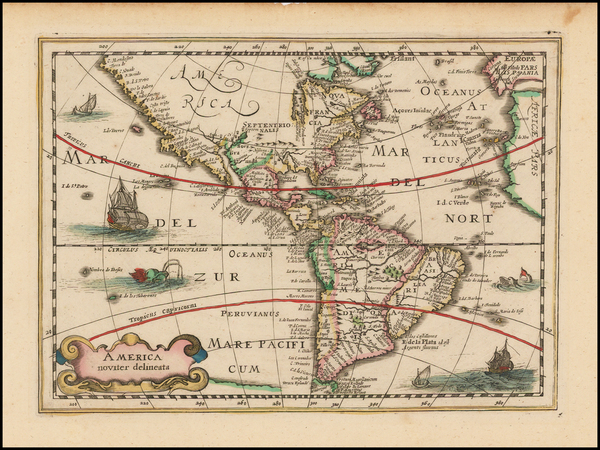 75-South America and America Map By Johannes Cloppenburg