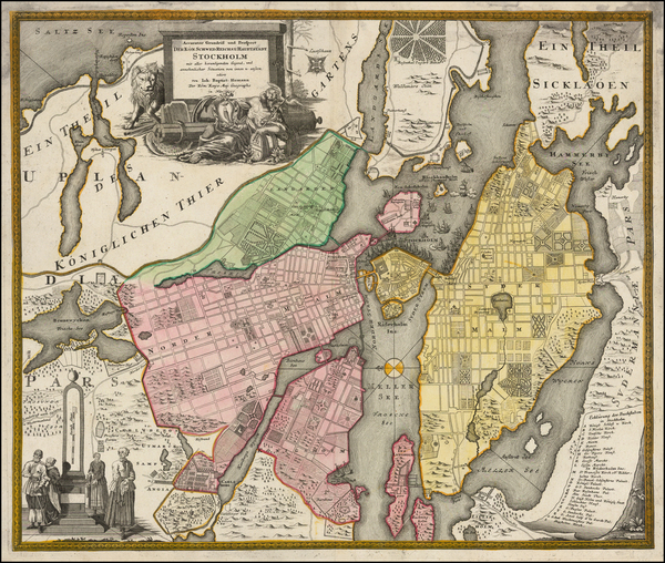 26-Sweden Map By Johann Baptist Homann