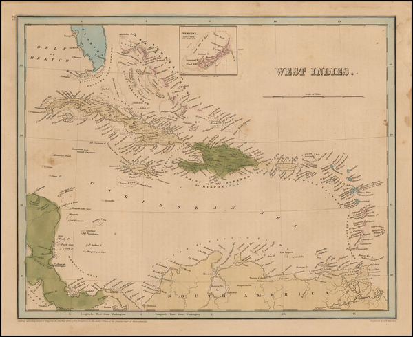 47-Caribbean Map By Thomas Gamaliel Bradford