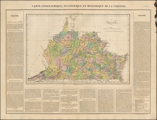 18-Virginia Map By Jean Alexandre Buchon