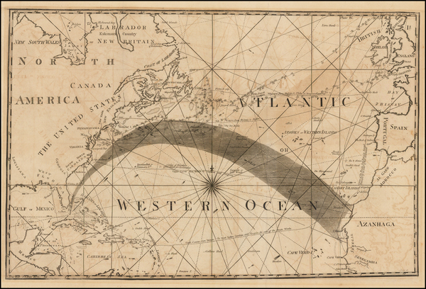 72-Atlantic Ocean, United States, North America and Caribbean Map By American Philosophical Societ