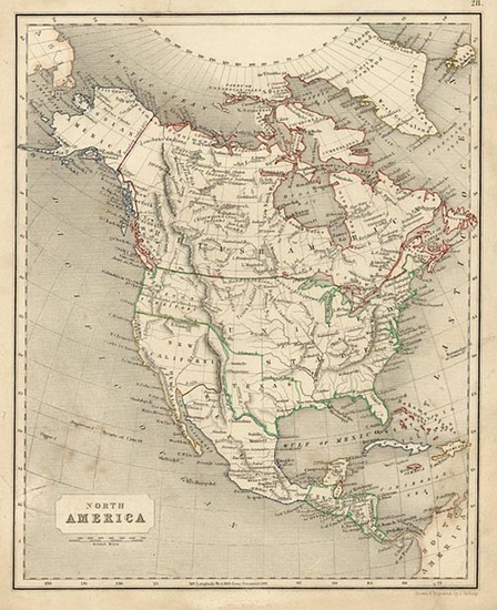 28-Texas and North America Map By W. & R. Chambers