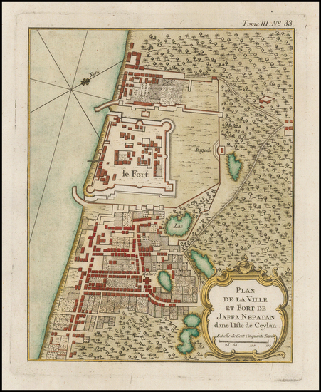 2-Sri Lanka Map By Jacques Nicolas Bellin