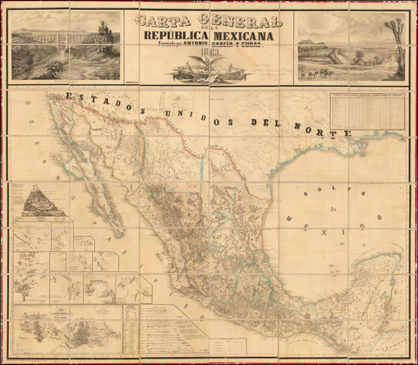 91-Texas, Southwest and Mexico Map By Antonio Garcia y Cubas