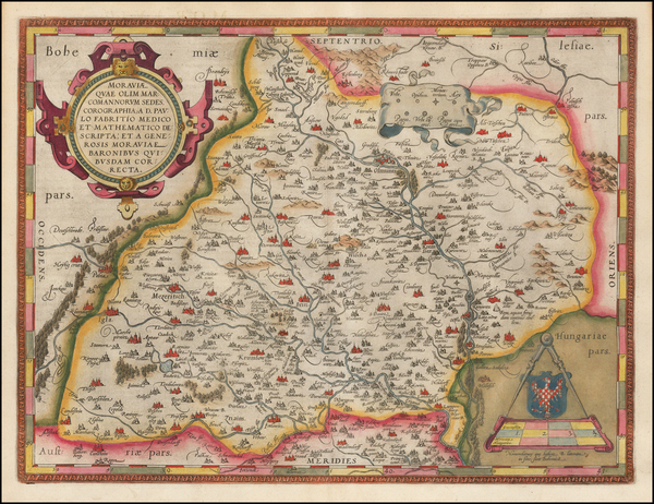 97-Poland and Czech Republic & Slovakia Map By Abraham Ortelius