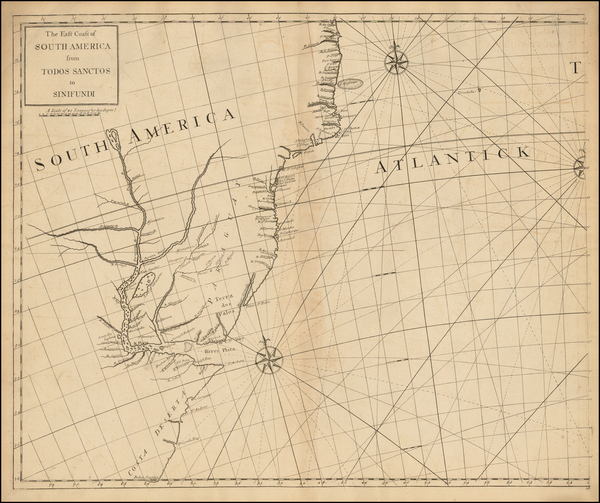 42-South America and Brazil Map By John Senex / Edmond Halley / Nathaniel Cutler