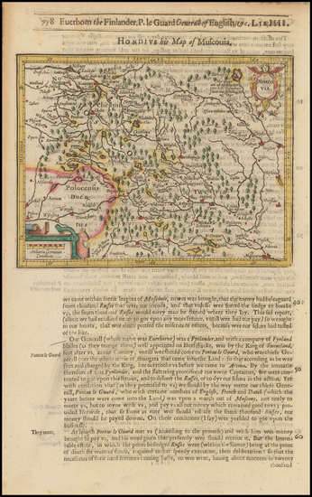 87-Russia Map By Jodocus Hondius / Samuel Purchas