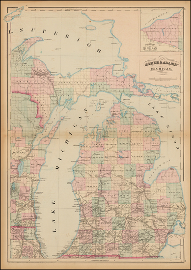 67-Midwest and Michigan Map By Asher  &  Adams