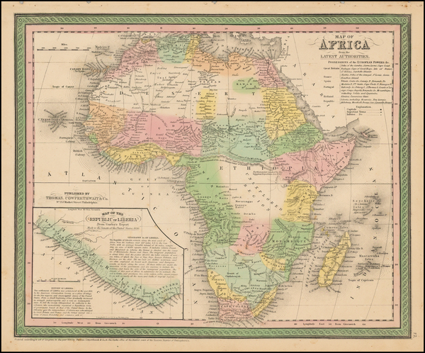 56-Africa Map By Thomas, Cowperthwait & Co.