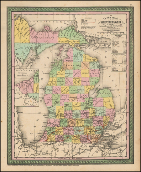 45-Michigan Map By Thomas, Cowperthwait & Co.