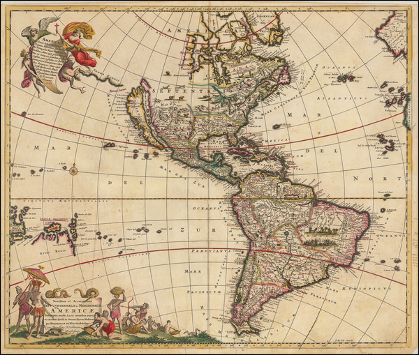 74-California as an Island and America Map By Frederick De Wit