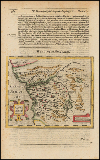 53-West Africa Map By Jodocus Hondius / Samuel Purchas