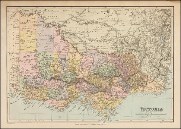 23-Australia Map By Edward Stanford