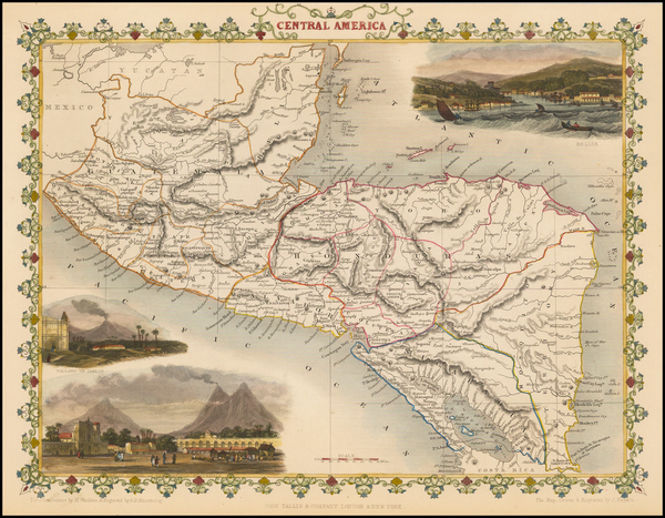 36-Central America Map By John Tallis