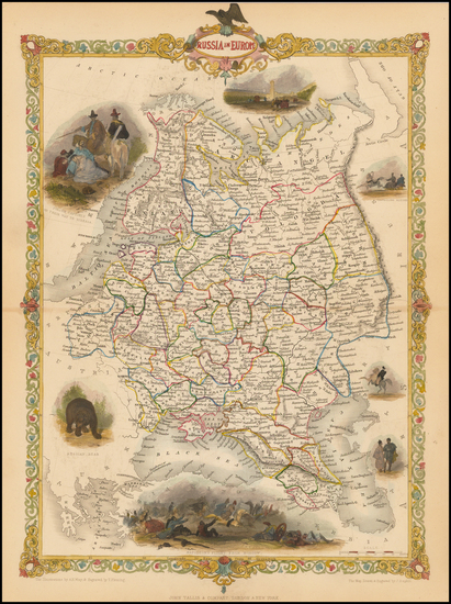 63-Russia and Ukraine Map By John Tallis