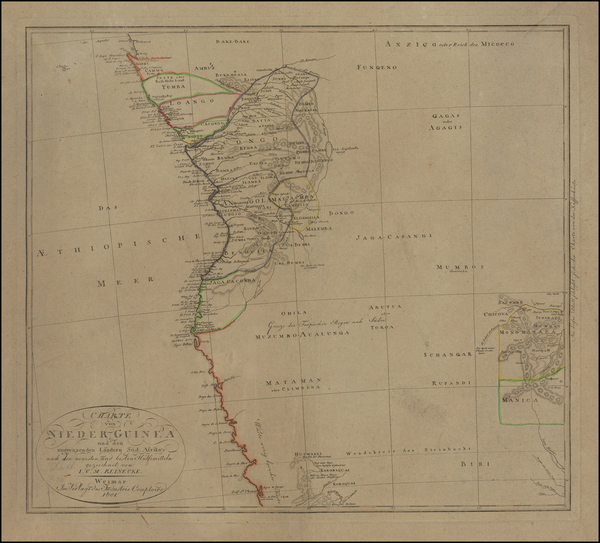 82-West Africa Map By Iohann Matthias Christoph Reinecke