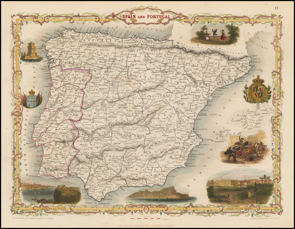 8-Spain and Portugal Map By John Tallis