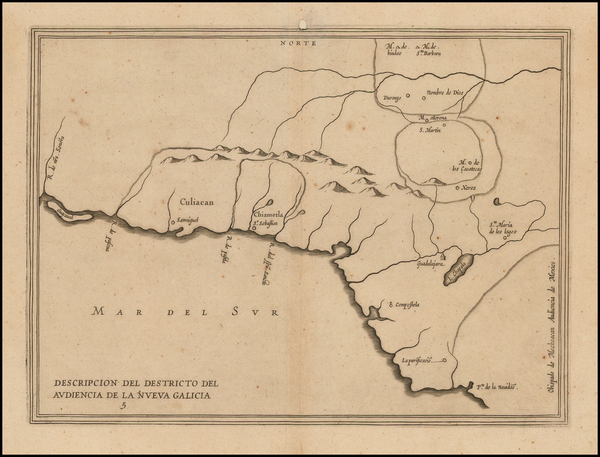 38-Mexico Map By Antonio de Herrera y Tordesillas