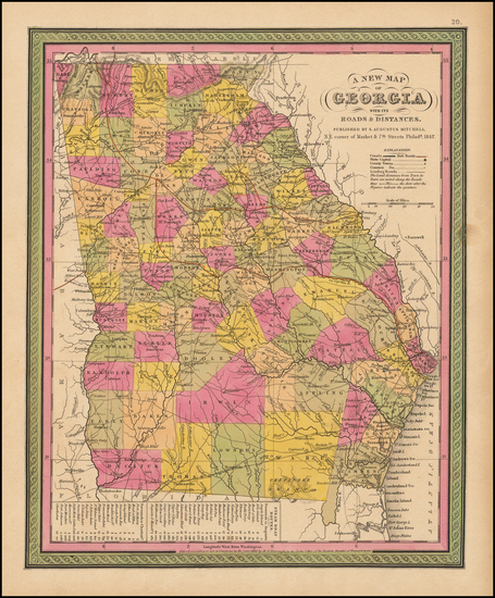 94-Southeast Map By Samuel Augustus Mitchell