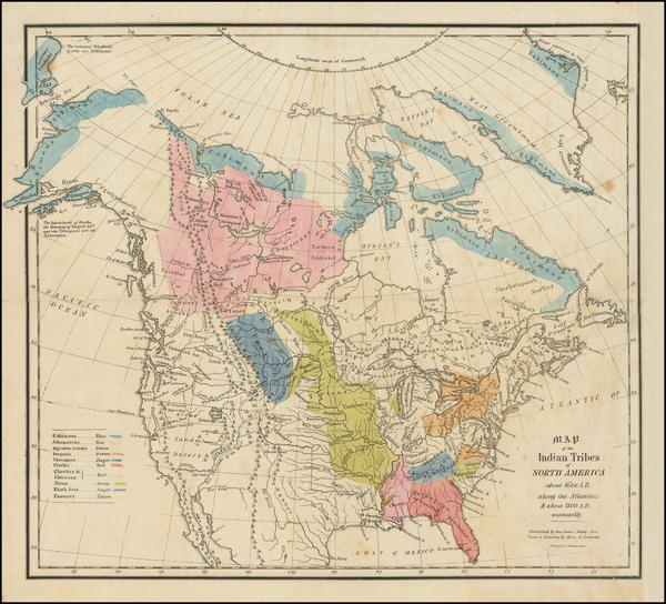 33-United States and North America Map By American Antiquarian Society