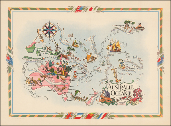 61-Australia & Oceania, Australia and Oceania Map By Jacques  Liozu