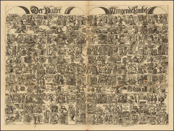 95-Comic & Anthropomorphic Map By Johannes Buno